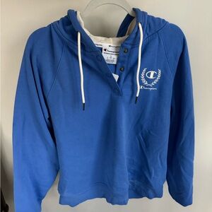 Champion Blue Hoodie with Logo